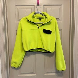 💙3/$25💙 Forever 21 neon cropped quarter zip sweatshirt size M